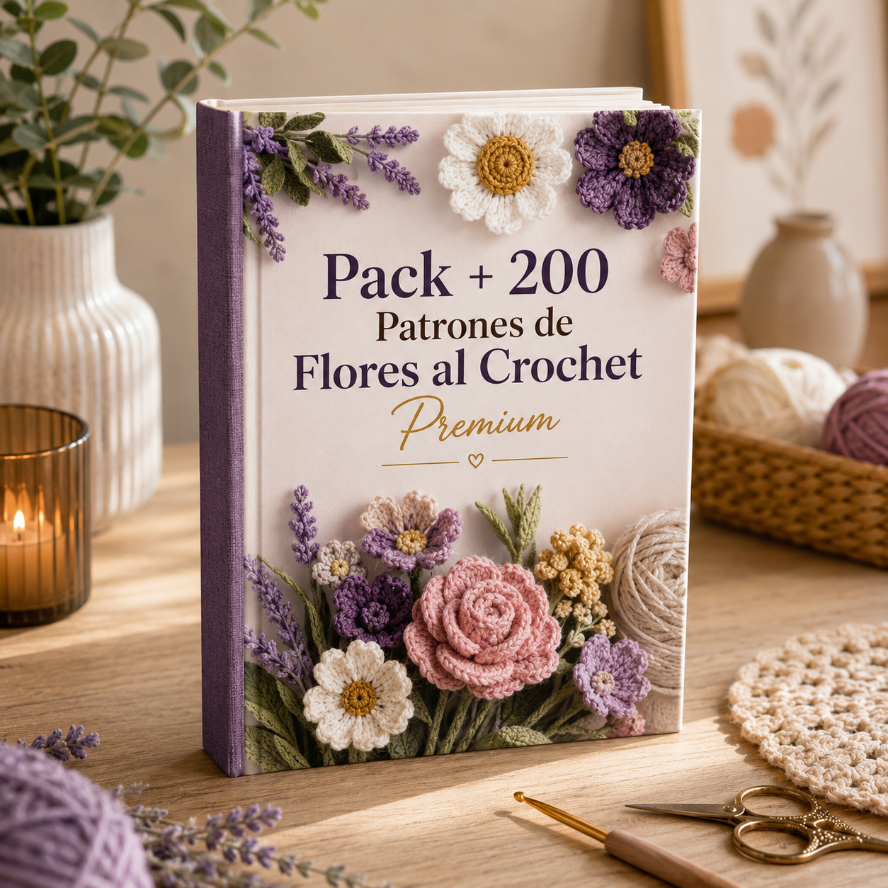 Pack + 200 Patrones de Flores al Crochet Premium
